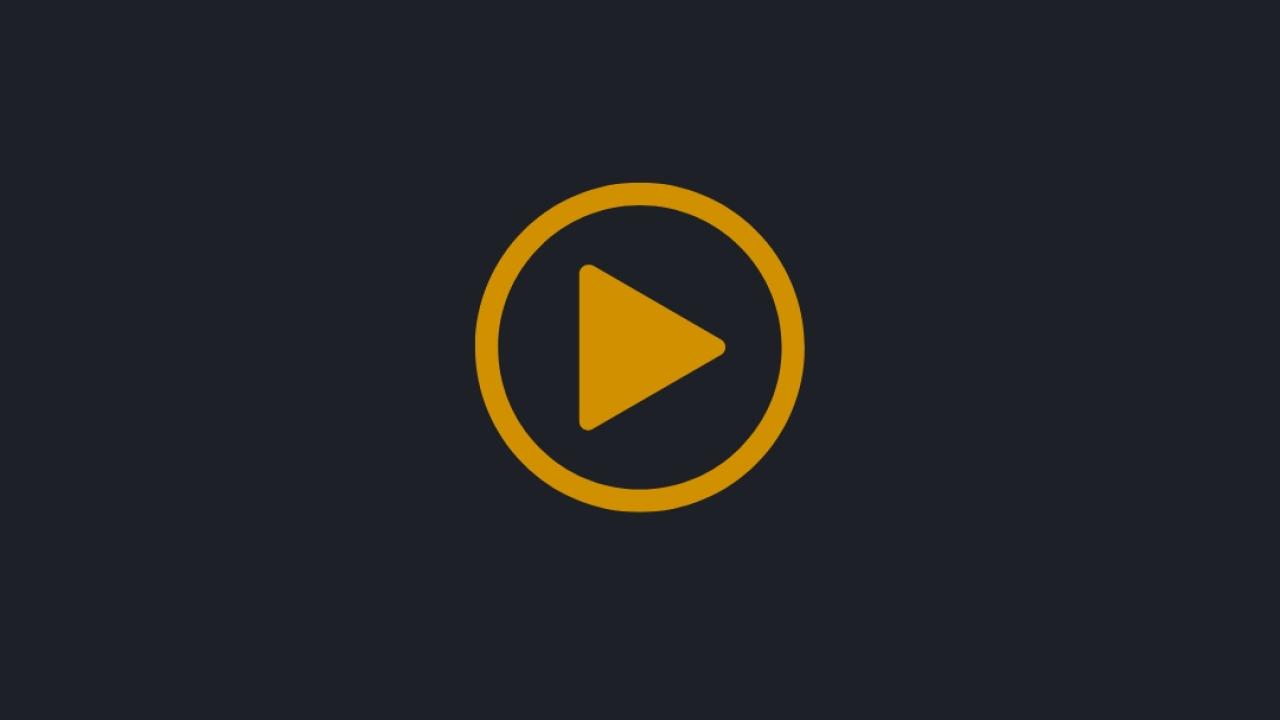 gold coloured video graphic on a dark grey background