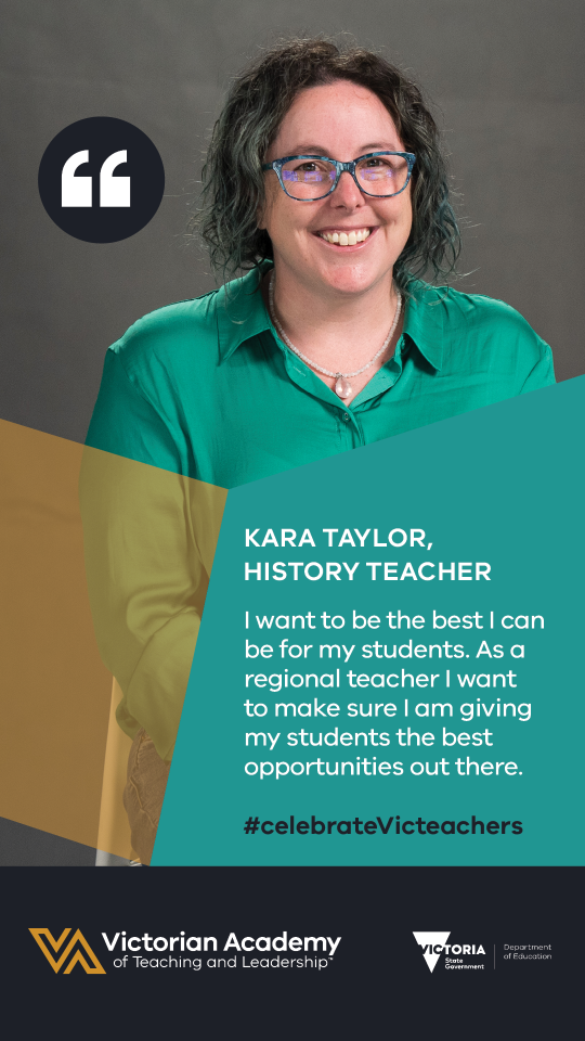 Victorian Academy of Teaching and Leadership Visibility toolkit digital asset featuring Kara Taylor