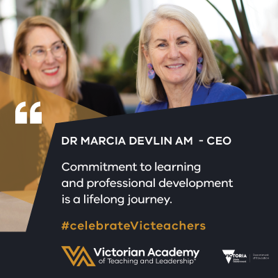 Victorian Academy of Teaching and Leadership Visibility toolkit digital asset featuring Dr Marcia Devlin