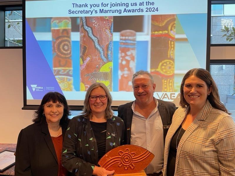 Paul Nolan and the Ballarat regional centre team at the 2024 Secretary's Marrung Awards